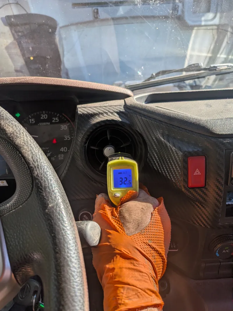 32.5°F at the vent after an AC repair