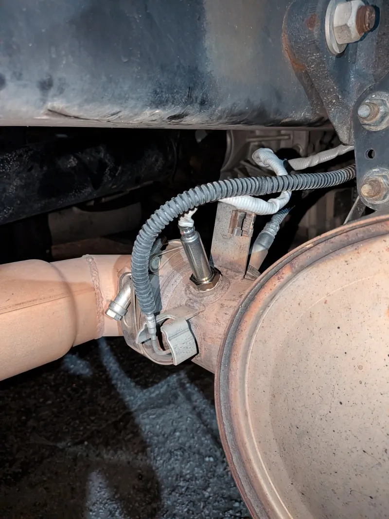 Exhaust temperature and NOx sensors on a diesel aftertreatment system