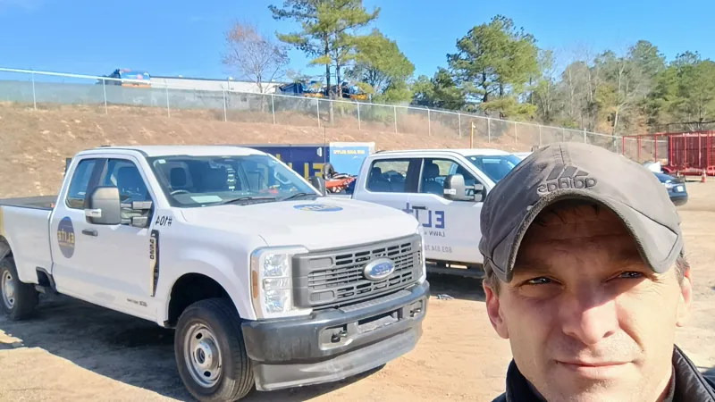 On site at a fleet customer's yard with their Super Duty trucks