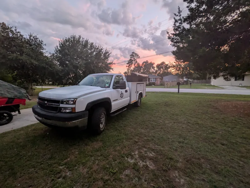Our service truck at the end of a long day